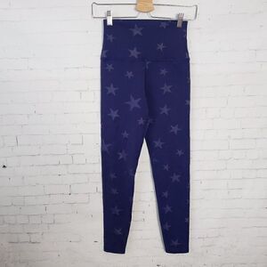Star Cycle Leggings Size Small Dark Blue Star Print High Waisted Ankle Length